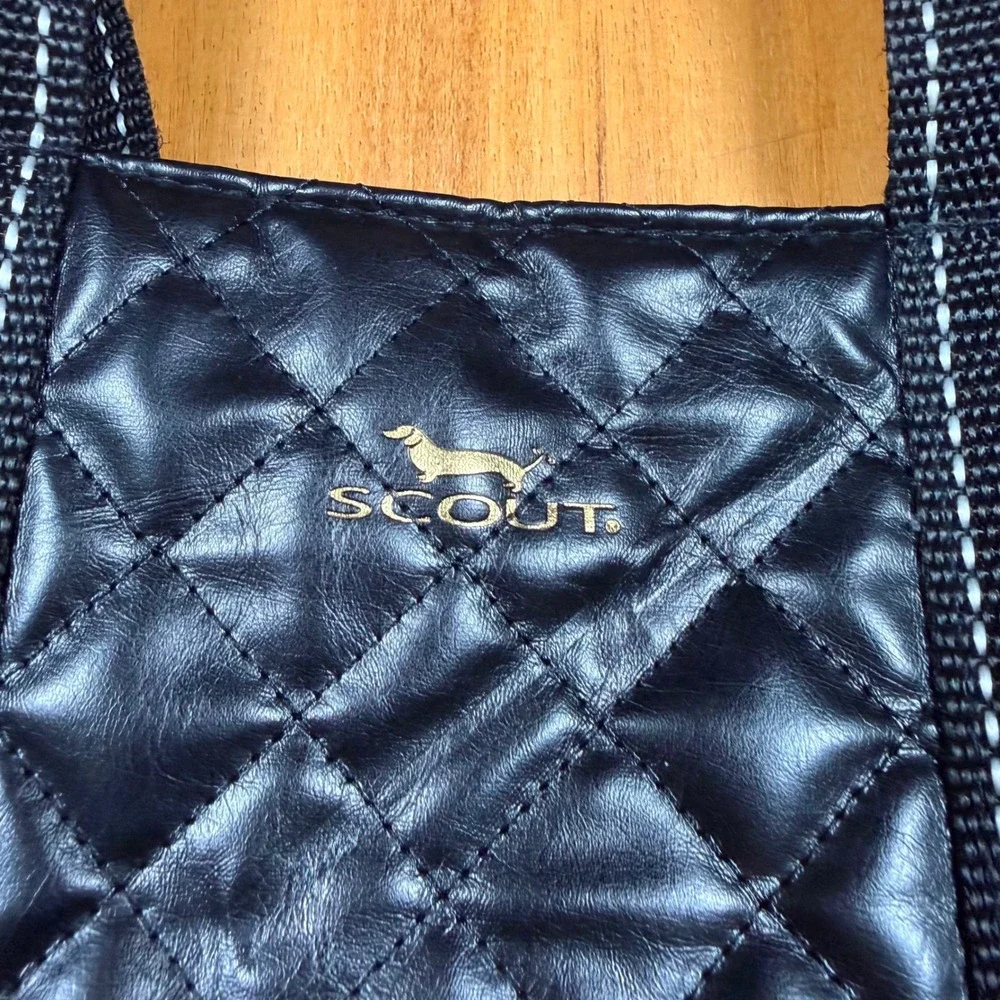 SCOUT BJ Tote Bag Black Quilted Crossbody Shoulder Bag Gold Hardware Large